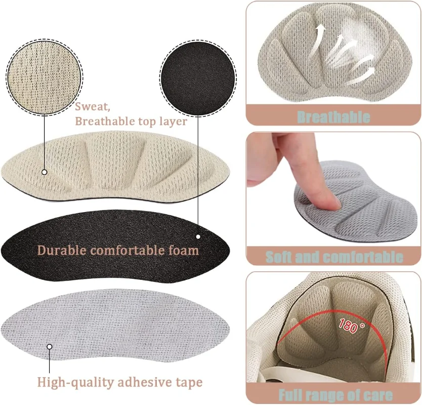 Shoe Insoles Shoe Heel Pads Self-Adhesive Heel Insoles for Sport Running Shoes Adjustable Heel Liner Grips Protector Sticker Pain Relief Patch Foot Care Pad