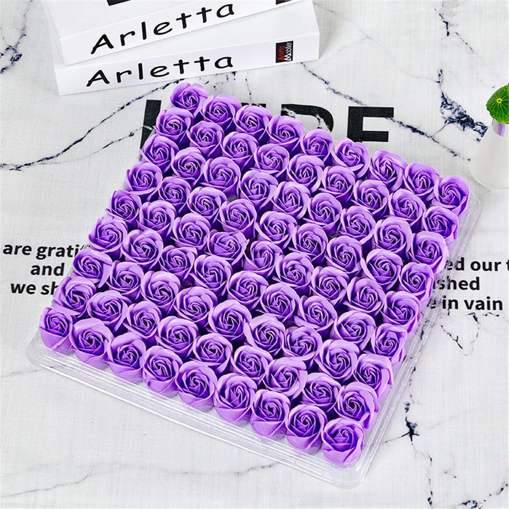 Artificial Roses 81pcs Rose Flower Head Soap Flower Head Without Package Valentine's Day