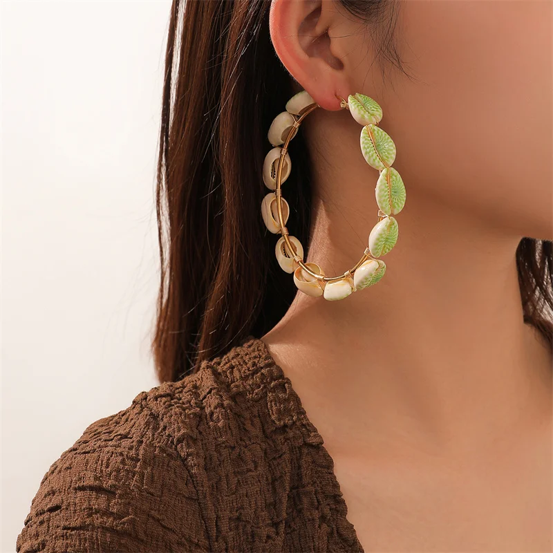 

Colorful Boho Shell Dangle Earrings Bohemian Style Stainless Steel Dangle Hoop Earrings Women Jewelry Wedding Gifts 2023 Trends