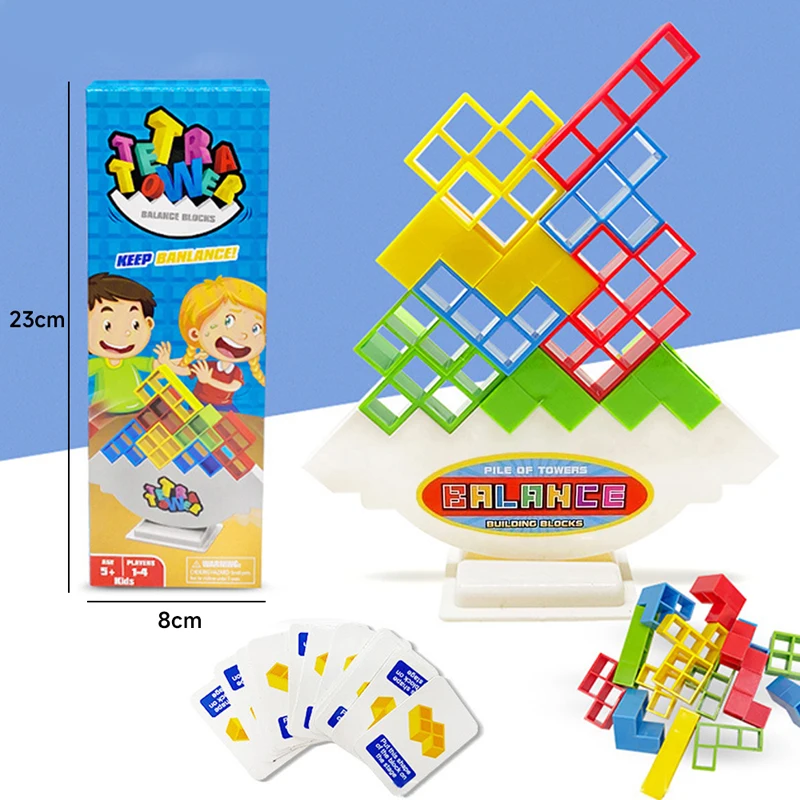 Educational Toy Balance Game Russian Building Blocks Tetris Tower Balance Game DIY Assembly Puzzle Building Blocks Gifts