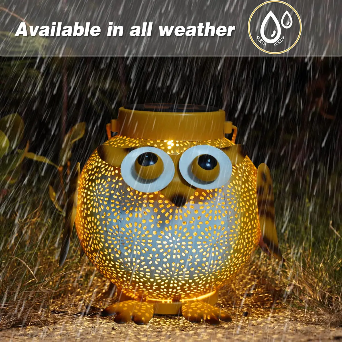 Owl Solar Lanterns Outdoor Waterproof Hanging Solar Lights Owl Gifts for Women Men Metal Decorative LED Owl Lanterns for Garden 5
