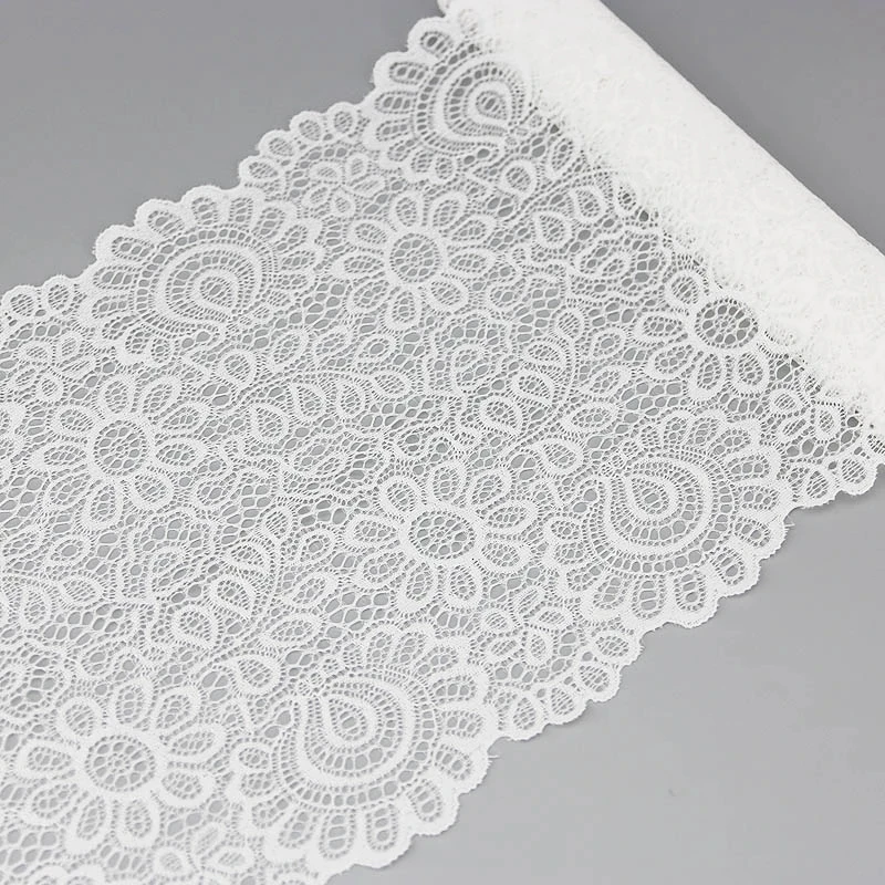 3 Meters 22cm White Elastic Lace Fabric French Hollow Underwear Stretch Laces Trim DIY Frenchs Hollows Underwears Ornament
