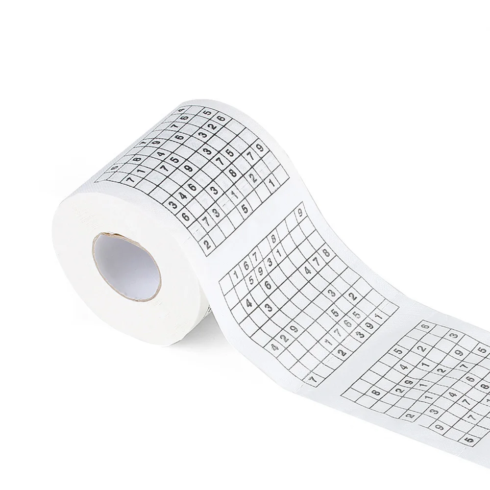 Creative Sudoku Game Toilet Paper Games Roll Paper Towel Tenacity Durable Funny Printed Toilet Bathroom Accessories toilet paper