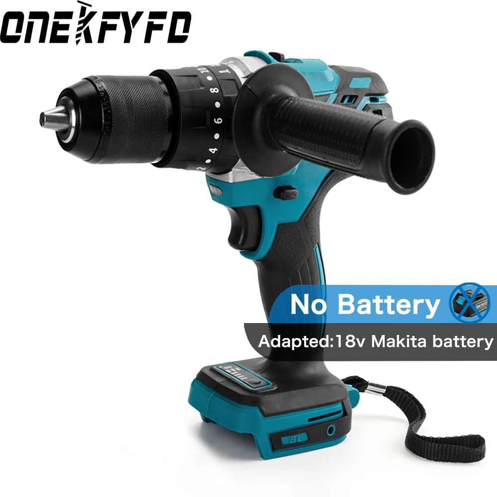 13mm Brushless Hand Impact Cordless Drill Wireless Electric Screwdriver Ice Drill For Fishing Tools for Makita Without Battery 20v brushless electric drill 13mm cordless screwdriver impact electric screwdriver for drilling concrete and ice fishing