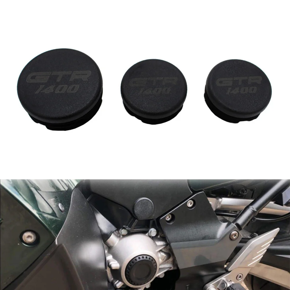 

3Pcs Motorcycle Frame Hole Cover Caps Plug Decorative Set For Kawasaki GTR1400 GTR 1400 2007-2018