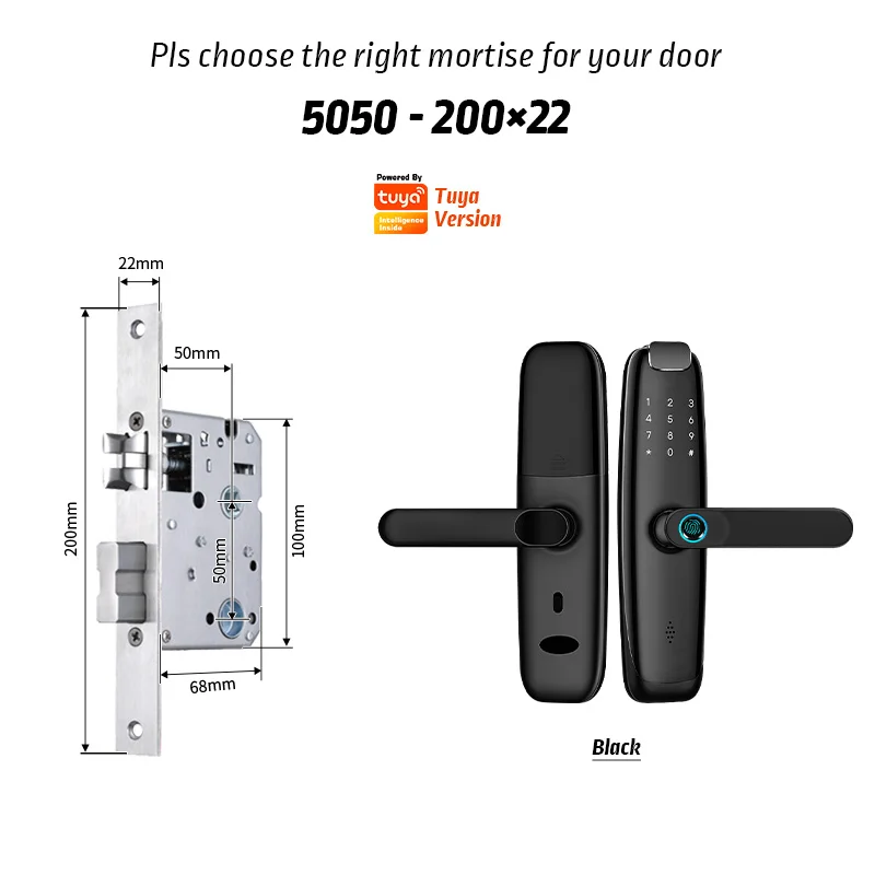 YRHAND H2 Tuya wif fingerprinti fechadura eletronica сейф password cerradura inteligente smart door lock smart locks Access Control Systems