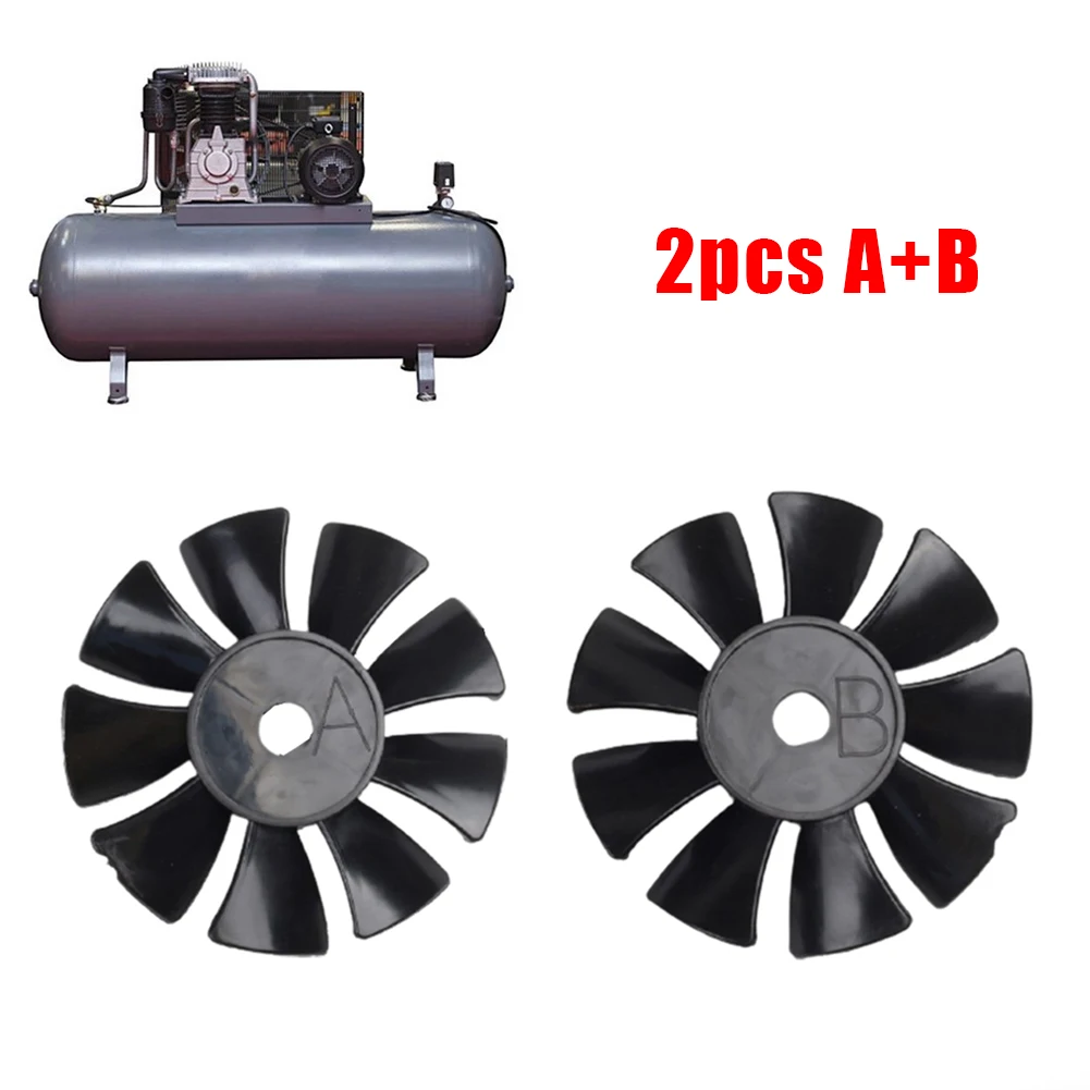 

2pc Air Compressor Black Fan Blade For Compressor Accessories Piston Oil-free Air Pump Motor Cooling Fan 550W 750W