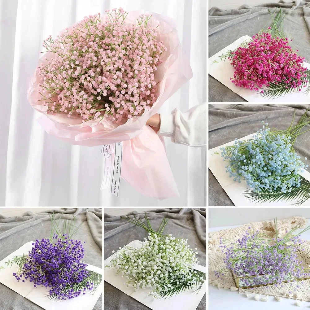 108 Köpfe Künstliche Blumen Kunststoff Gypsophila DIY Gefälschte Blumen Bouquet Garten Hochzeit Dekoration Party Im Freien Home Decor Vase – Detail 11