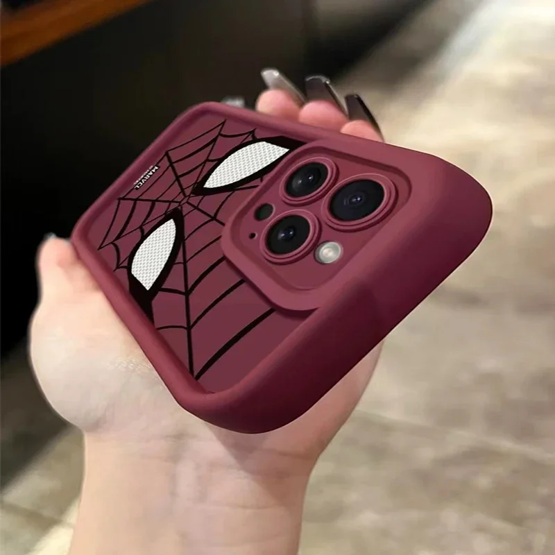 thumbnail image 1 of Funda de teléfono suave de araña de dibujos animados de Color sólido, funda de teléfono anticaída todo incluido para iPhone 15, 14, 13, 12, 11 Pro Plus Pro Max, X, XS, XR, 1 of 5