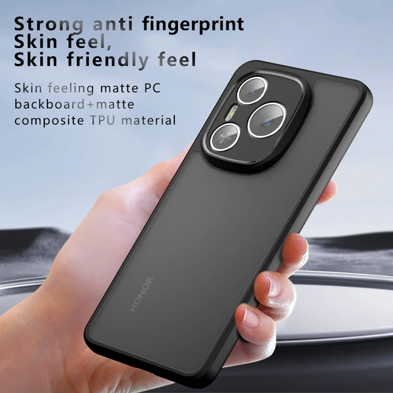 Enhanced Shockproof Frosted Matte Protective Case with Anti-Fingerprint Transparent Cover