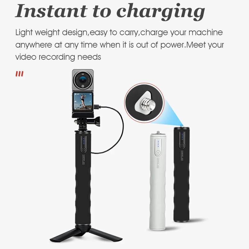 Banco de Energia Móvel Portátil Carregador de Bateria Aperto de Mão Portátil 6000mah Apto para Dji Action Bolso om Gopro 10 Insta360 - Image 2