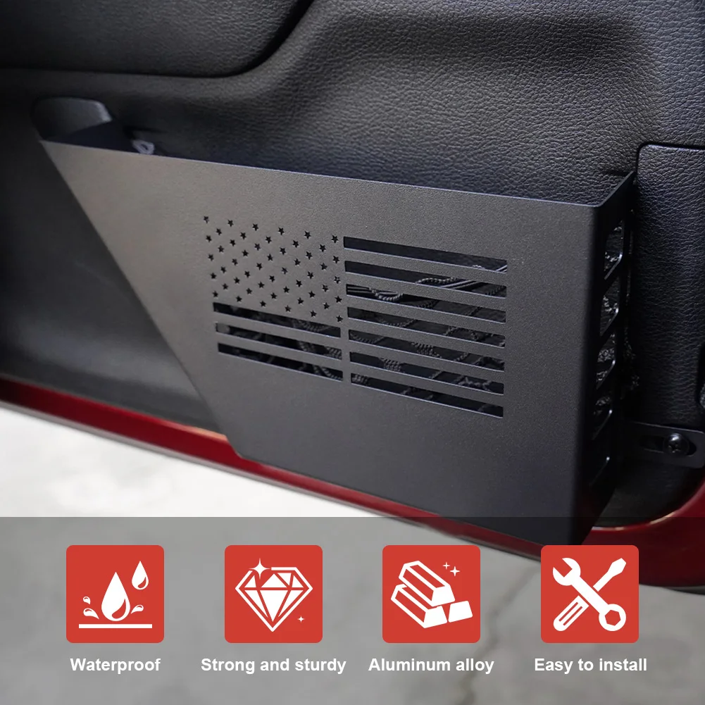 2Pcs Door Side Insert Organizer Wear Resist Door Storage Pockets Rust Proof Auto Organizer Bracket for 2007-2018 Jeep Wrangler