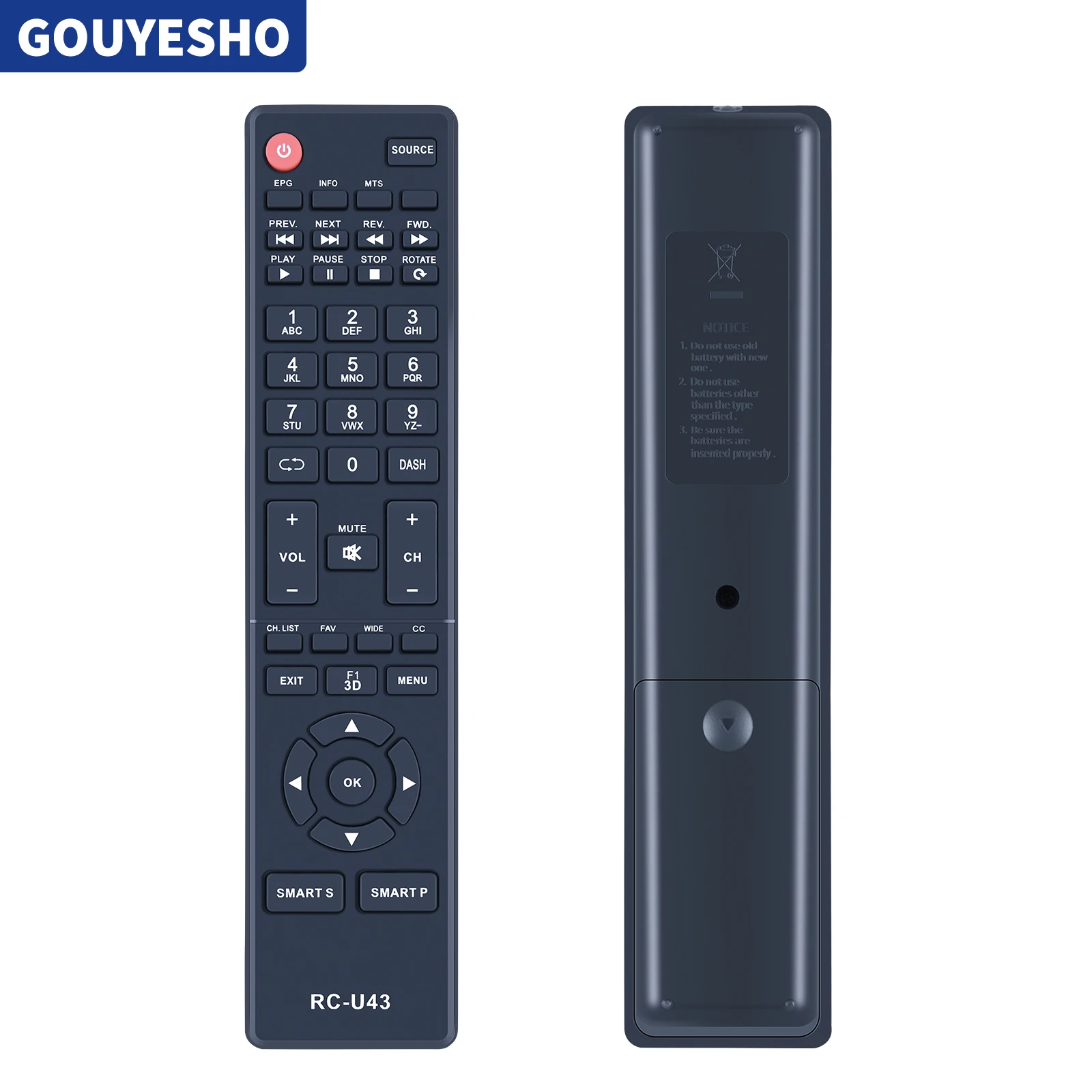 

New Remote Control RC-U43 for Memorex MLT3252 MLT5552 MLT4352 TV