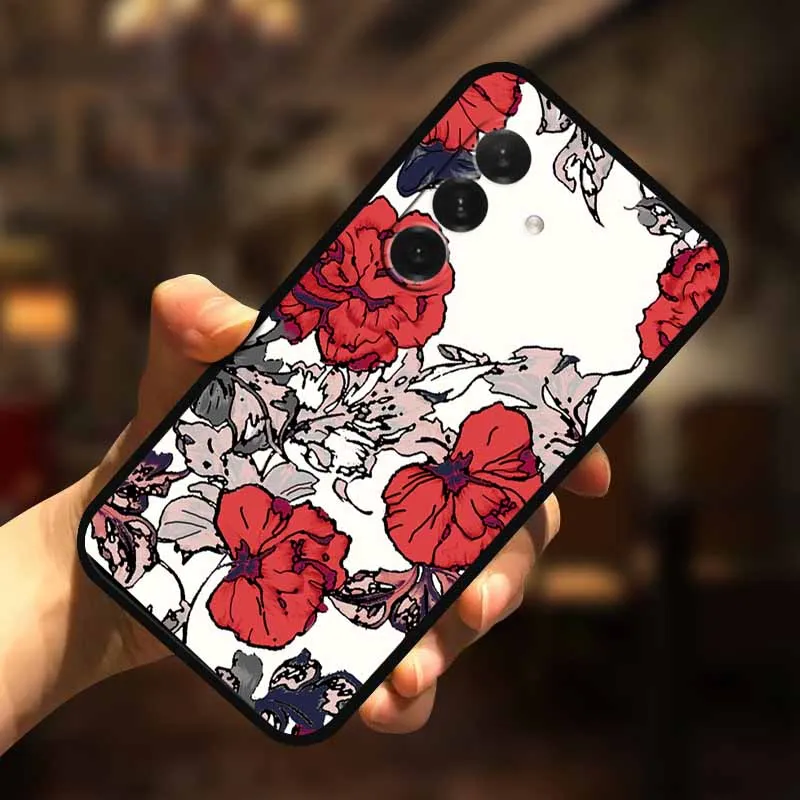 3D Flower Soft Relief Emboss Silicone Back Cover TPU Protector