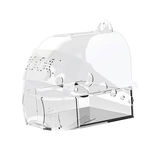 Pet Bird Bath Box No Leaks Bird Shower Box Bird Bathtub Caged Parrot Bathing Tub for Lovebirds Canary Budgie Budgerigar Finch