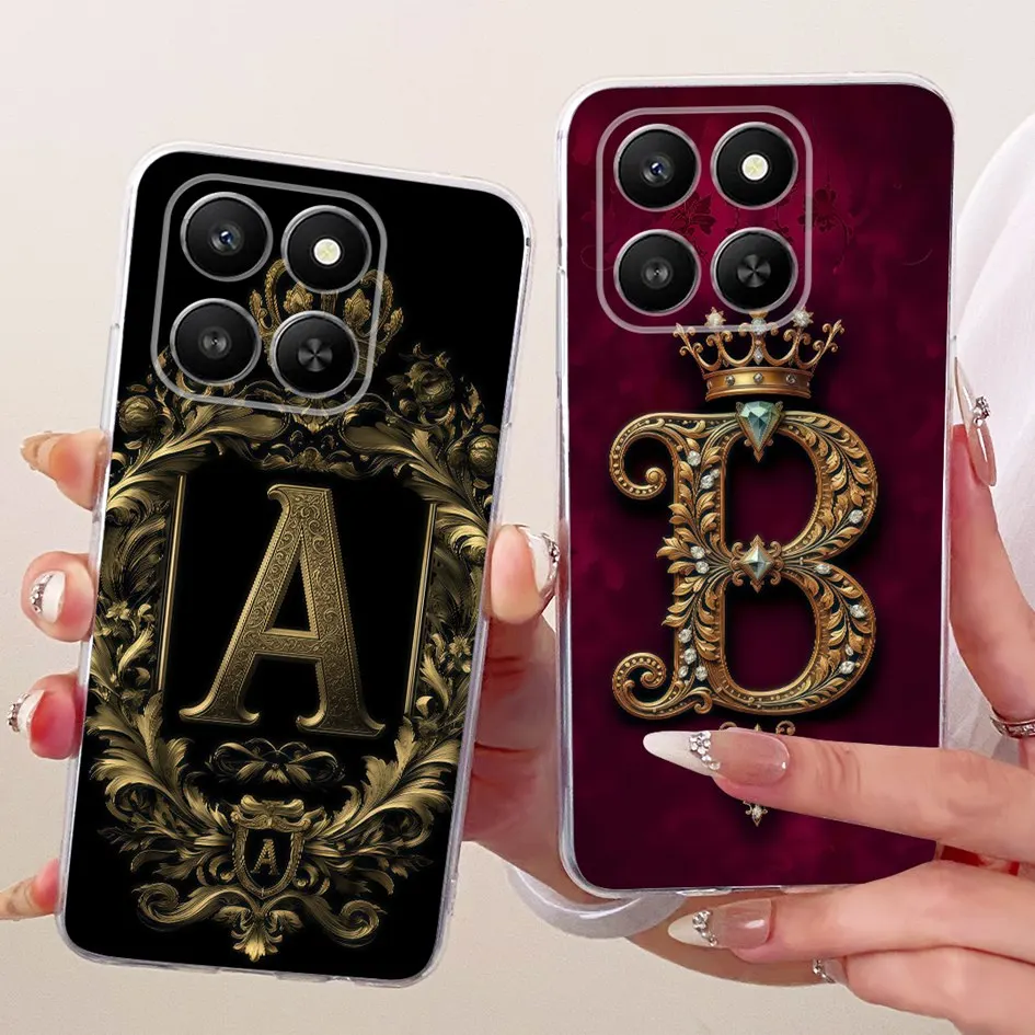 Clear Luxury Crown Letter Silicone Couple Phone Case - Soft and Stylish Protection