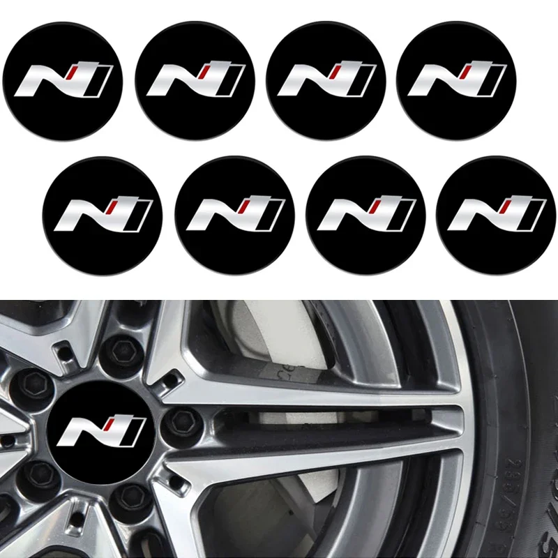 4 Pz/Set 56Mm N N Line Car Wheel Center Stickers Coprimozzo Decalcomania Per Hyundai N Line I30 I20 Sonata Accent Tucson Elantra Veloster