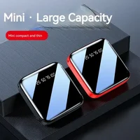 500000mAh Mini Power Bank Portable Charger Mirror Screen LED Digital Built-in Cable Powerbank for iPhone Huawei Samsung - Image 3