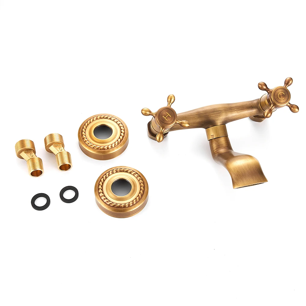 صنبور مطبخ نحاسي عتيق، خلاط مياه ساخنة وباردة، صنب...