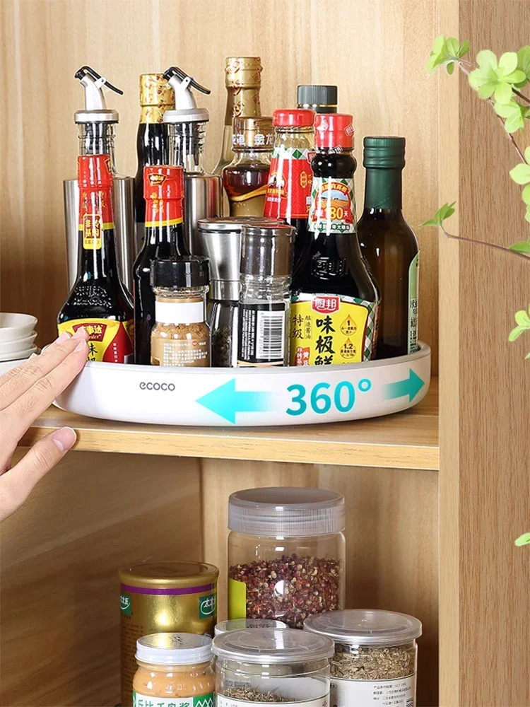 Rotating Spice Rack Kitchen Table Multi-Functional Soy Sauce Bottle Seasoning Storage Supplies Household Complete Artifact