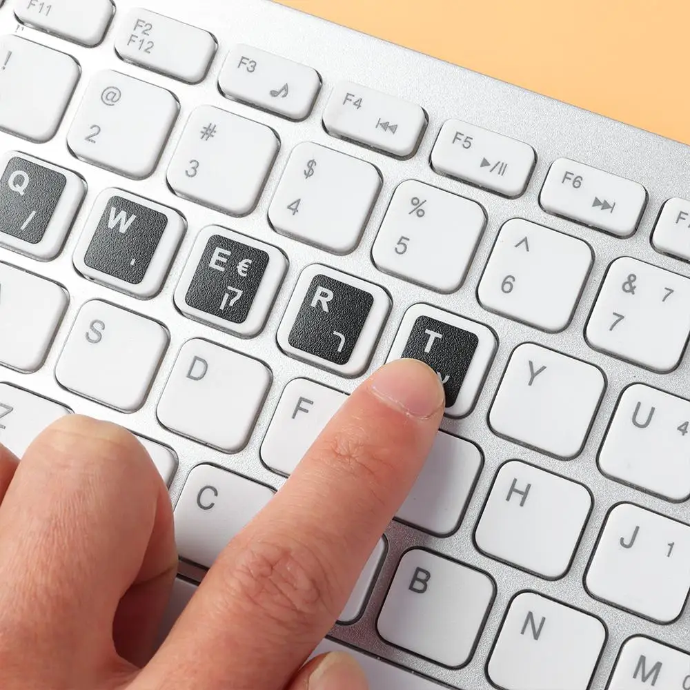 Durable Non-Slip Waterproof Hebrew Keyboard Stickers