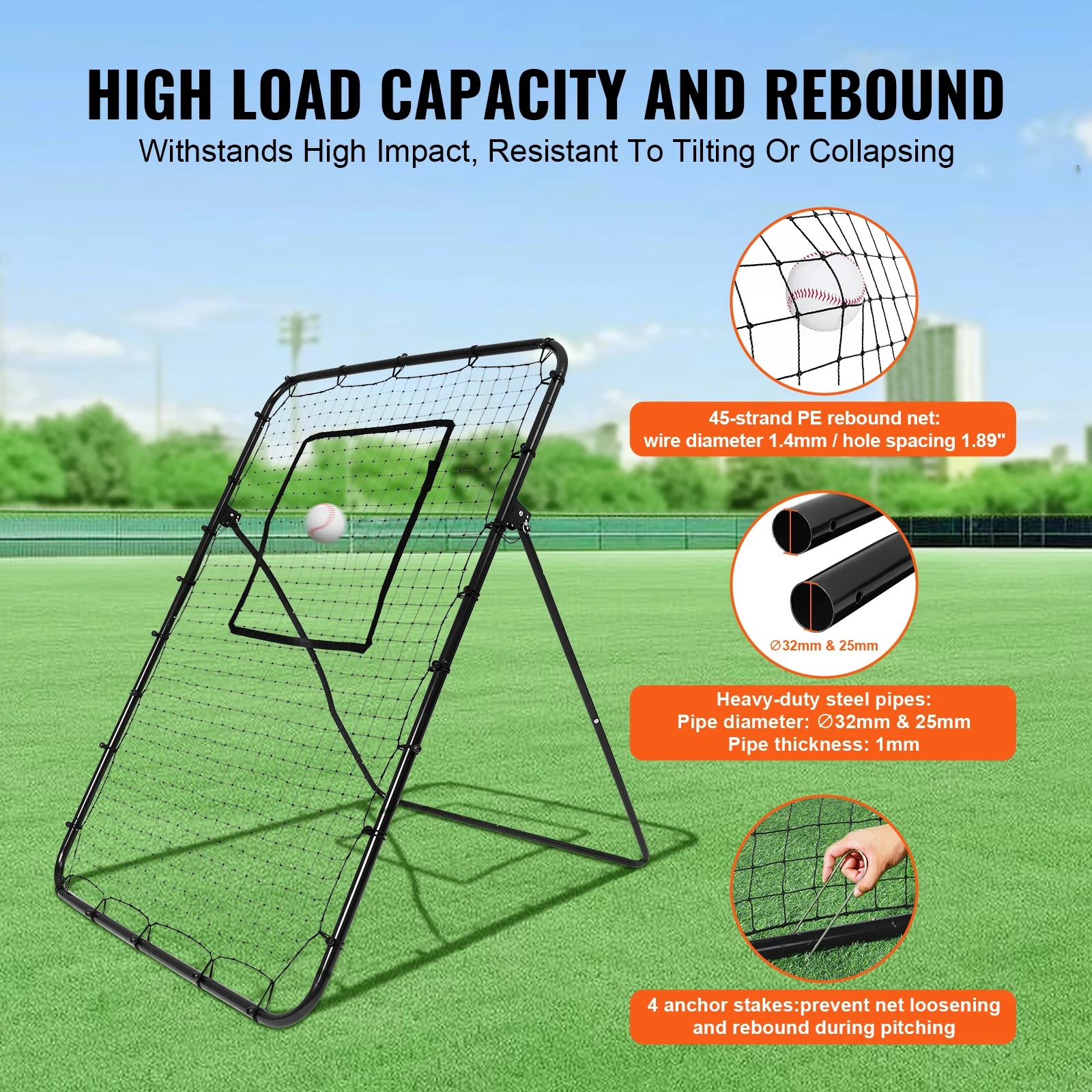 Baseball Rebounder Net Pitching Trainer