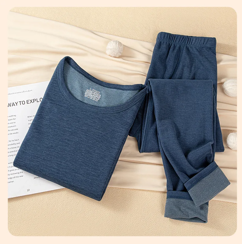 Herrenunterwäsche Herren Thermounterwäsche Set Wolle Seide Top und lange Hose Lange Unterhosen Winterkleidung Herren Thermokleidung Pyjamas – Detail 7