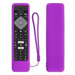 Silicone Protective Cover for Smart TV Remote Control - Anti - Slip Design (PURPLE)