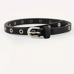 Chic Black Metal Women's Belt - Fashionable & Versatile - 120cm (Black)