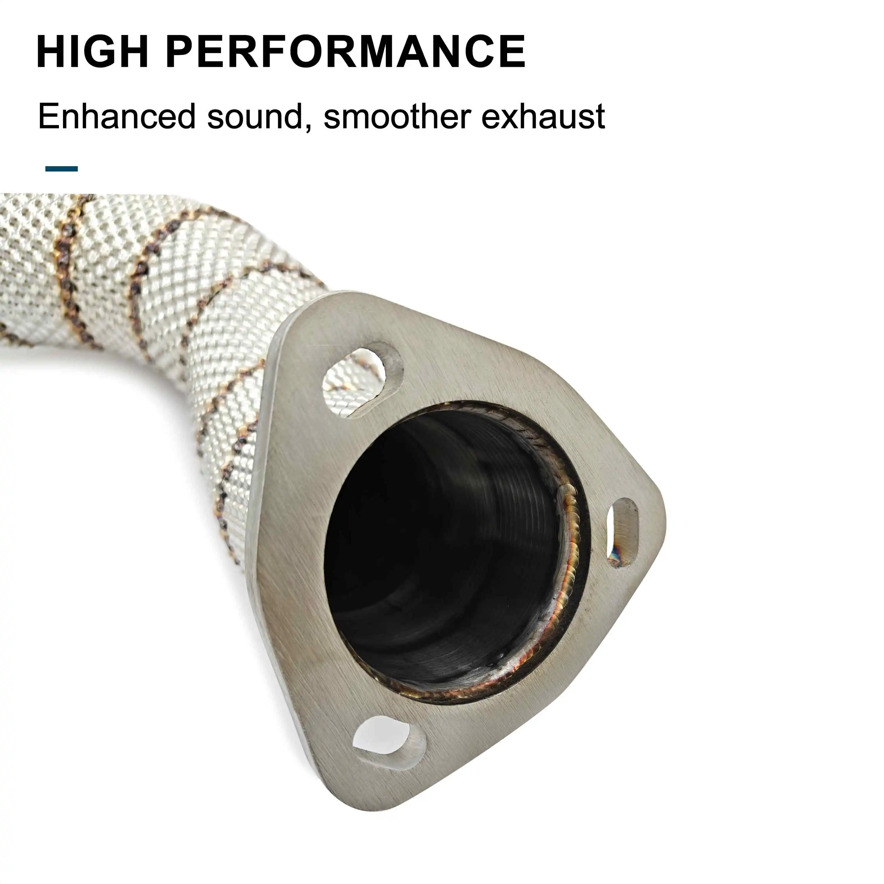 CBNT Exhaust-pipe Downpipe Exhaust Header with Heat Shield for Porsche 718 Cayman GT4/Spyder/GTS 4.0L High Performance SS304