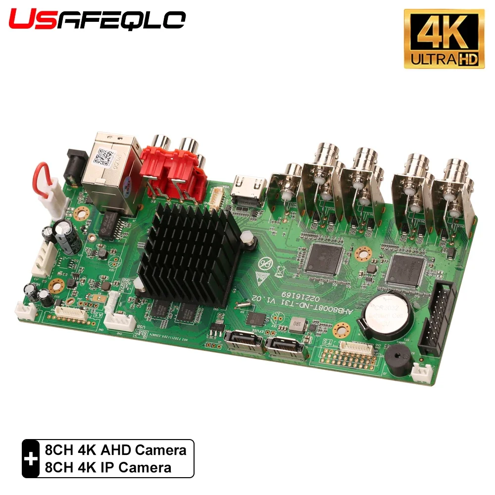 8Ch 4K 8Mp Dvr Board Wireless Security System Videoregistratore H.265 + Security Cctv Support Telecamera Ip Analogica/Ahd/Tvi/Cvi