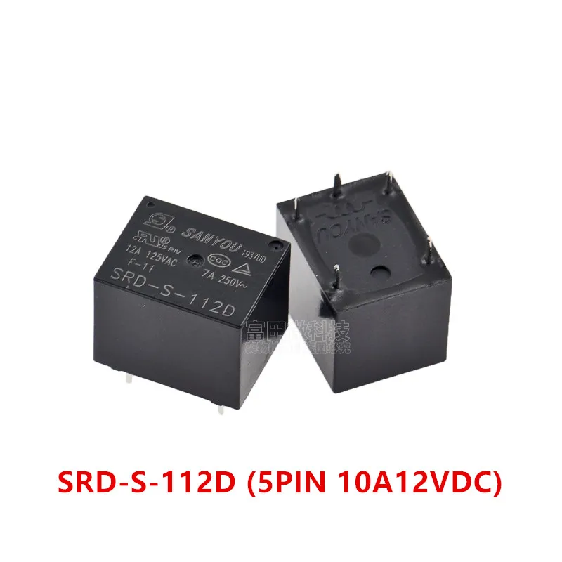 10 Relè SANYOU SRD-S-105DM 5VDC 15A 125VAC – Bobina 4 Pin, Nuovo Made In China
