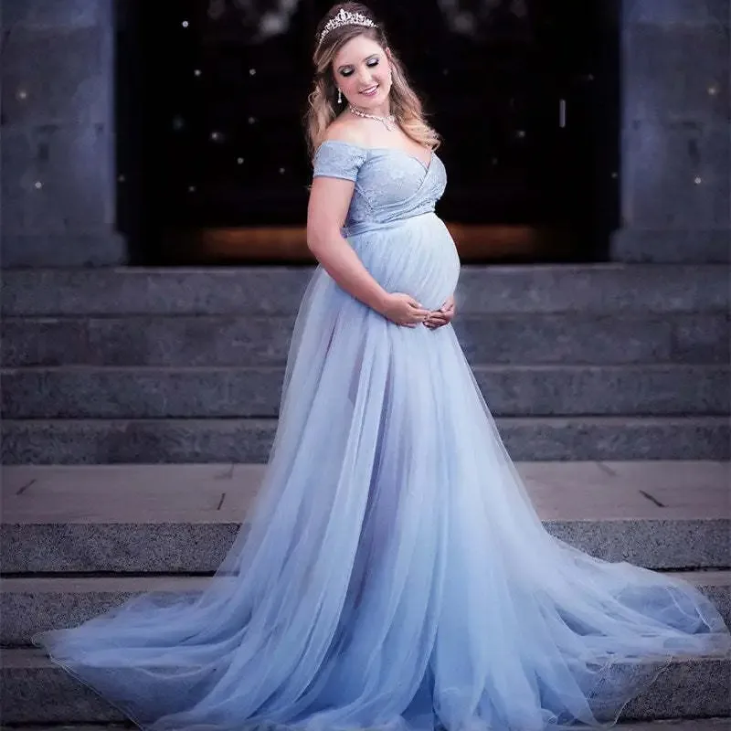 

New Long Maternity Photography Props Pregnancy Dress Photography Maternity Dresses for Photo Shoot Pregnant Dress Lace Gown 2023