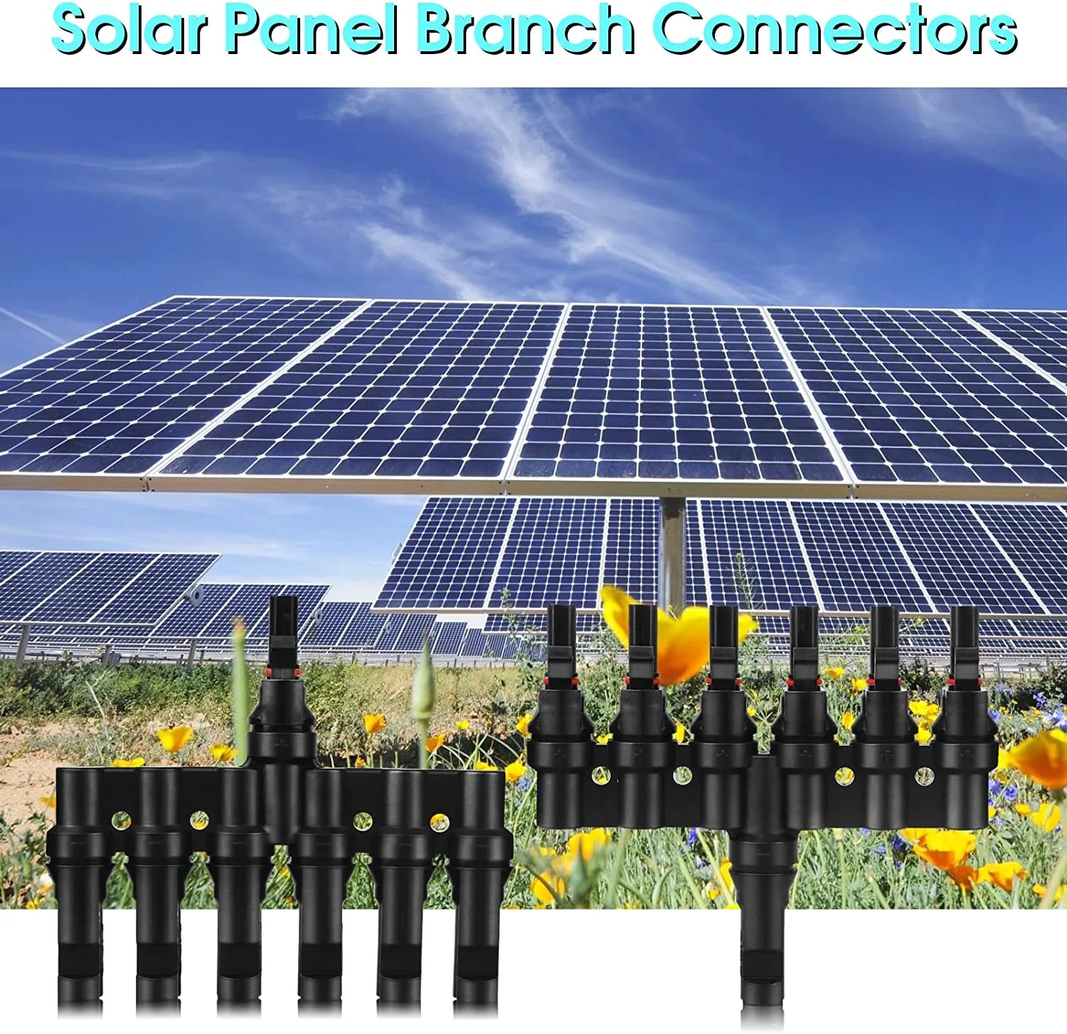 2/3/4/5/6IN 1OUT Solar Energie Adapter 2T 3T 4T 5T 6T Männlich Weiblich Solar PV T Zweig Anschlüsse Solar Panel Kabel Splitter Koppler – Detail 20