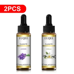 EUQEE 10ml Aromatherapy Pure Essential Oil Collection - Jasmine, Eucalyptus, Frankincense, Cinnamon, Lavender - 10ml (Lavender Vanilla)