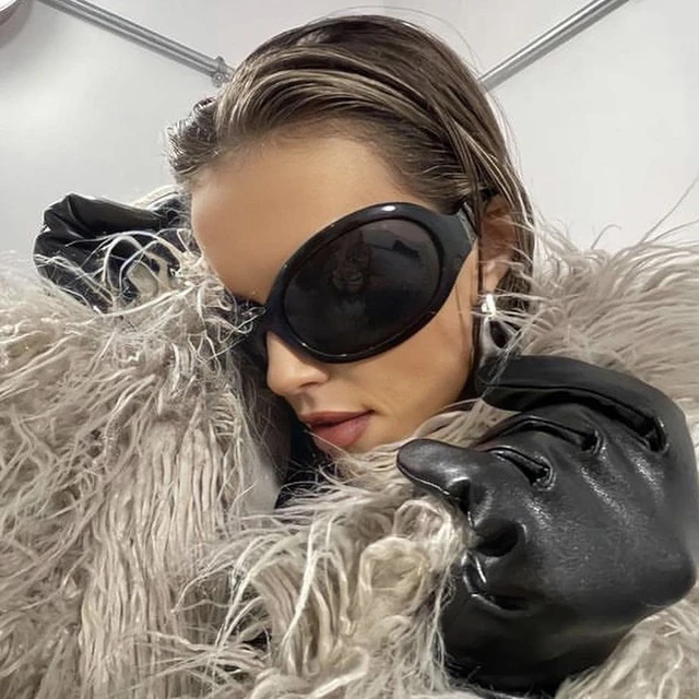 Gafas de sol irregulares de estilo hip hop para mujer, lentes de sol de  gran tamaño, de marca de lujo, de diseñador, gruesas, negras, montura  grande, Y2k Alien Dark Shades - AliExpress