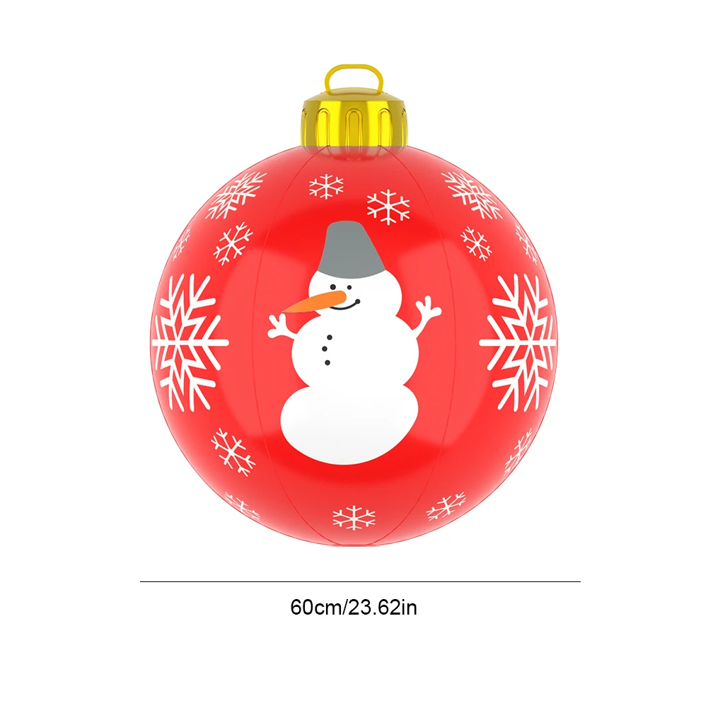 60cm Christmas Inflatable Tree Hanging Ball Waterproof Giant Inflatable Bauble Festival Theme Outdoor Holiday Garden Yard Decor