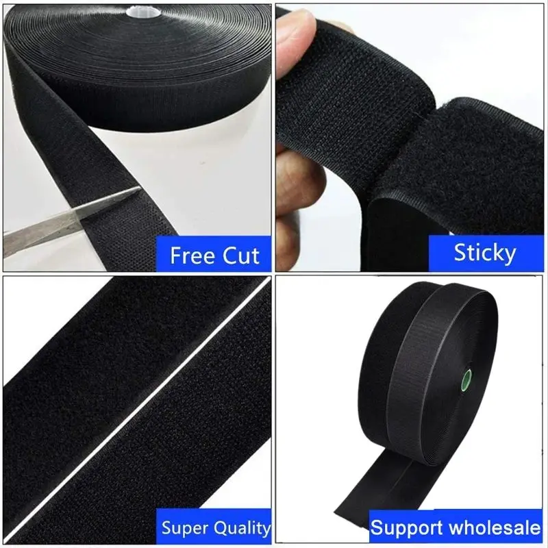 Hook and Loop Fastener Tapes 25Meter/Pair Reusable Non-adhesive Magic Nylon Sticker Sewing on Accessories DIY 20/25/30/50mm Wide