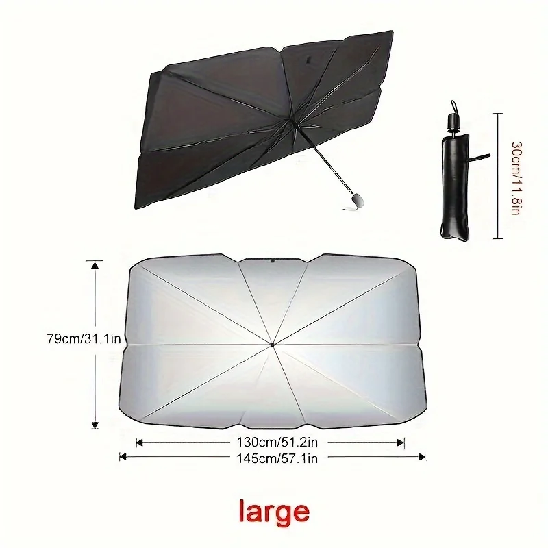 Front Windshield Car Sunshade – Heat Insulation Sunscreen Blocking Curtain for Small Cars & Compact Vehicles