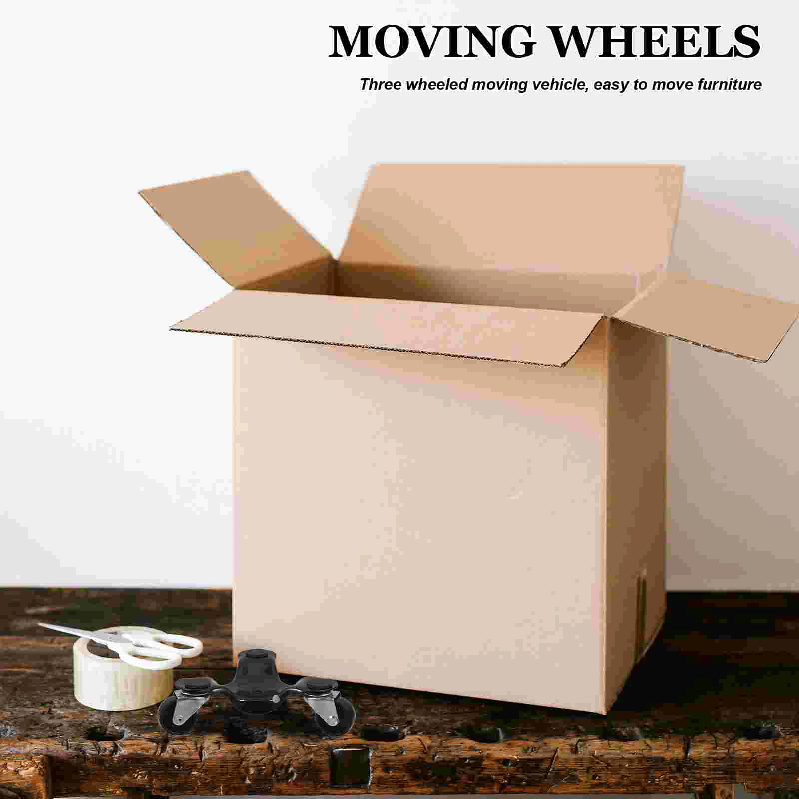 Metal Furniture Moving Casters Cart Dolly 3 Wheel Dollies 1650X1650X500CM Abs Mover 2 Pcs