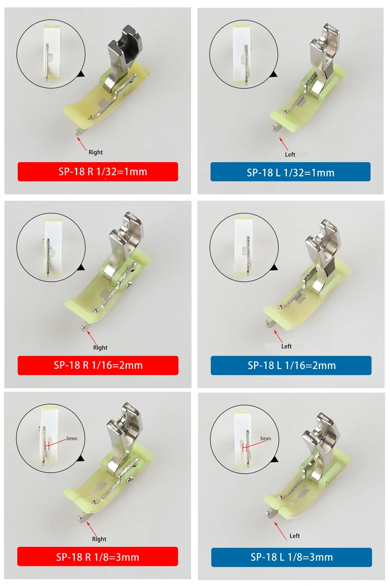 1PC Single Needle Presser Foot SP-18 Industrial Flat Sewing Machine With Knife Open Thread Tangent Left-Right Presser Foot 6