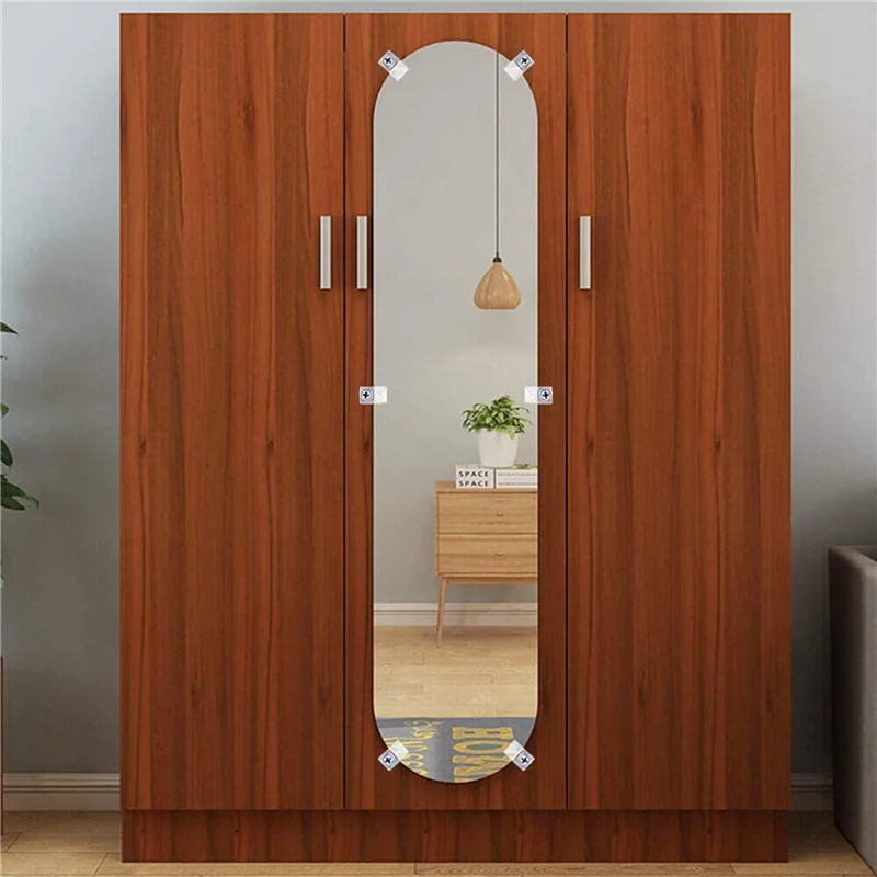 A01F-66 거울 홀더 클립 키트 세트 크리스탈 클리어 플라스틱 거울 클립 거울 홀더 클립 유리 리테이너 클립 키트