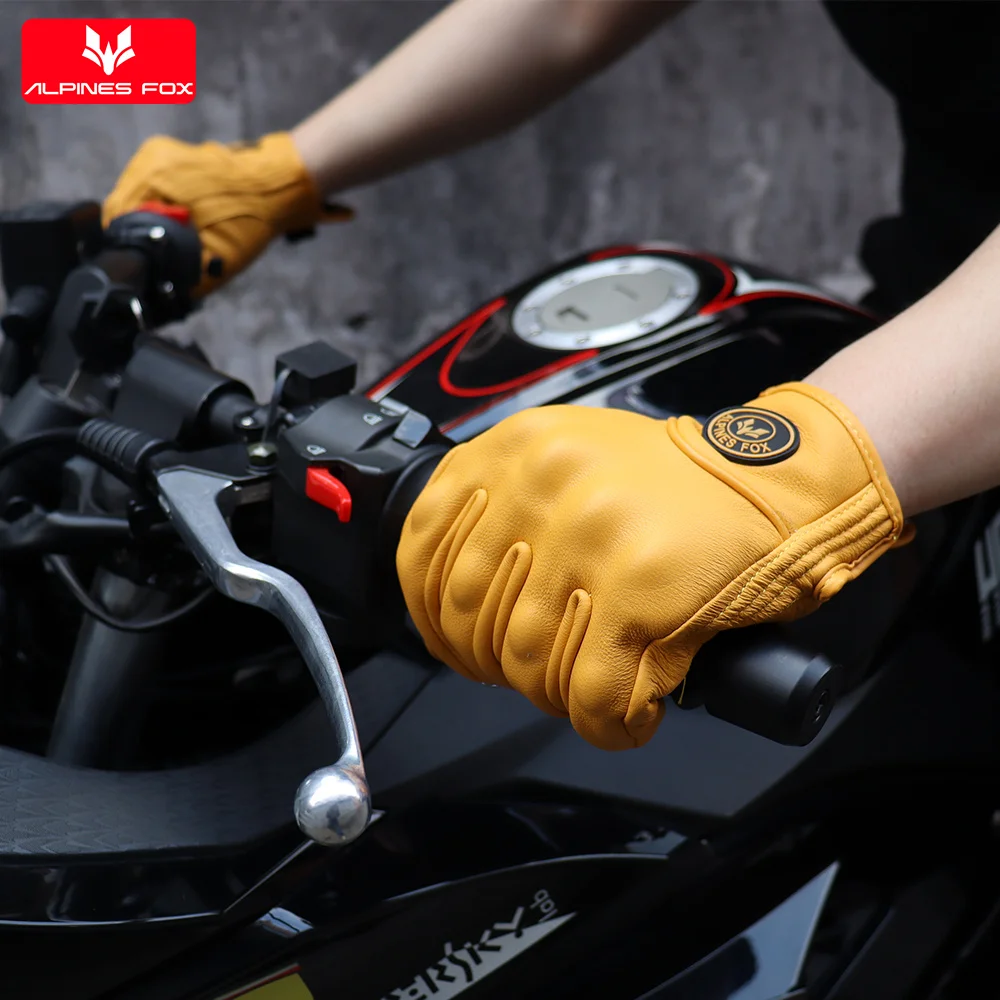 Motorcycle Gloves Full Finger Touch Screen Breathable Vintage Retro Motocross