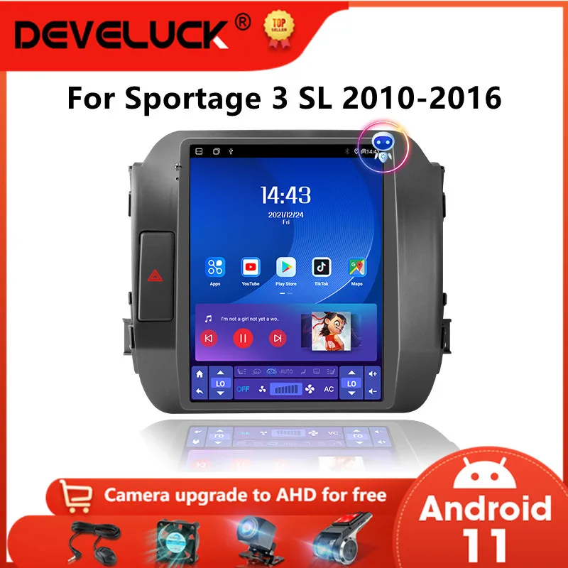 Автомагнитола в стиле Tesla на Android для Kia Sportage 3 SL 2008 - 2016 мультимедийный видеоплеер