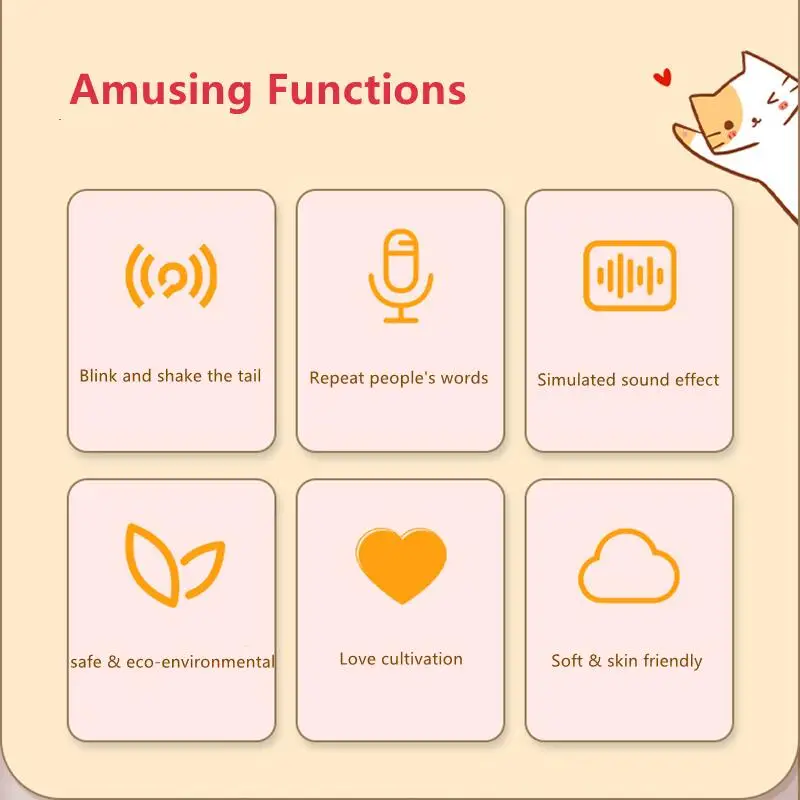 Simulation Cute Cat Dog Talking Cat Interactive Kids Plush Toys Huggy Pets Speak Electronic Accompanied Fluffy Realistic Cat Toy 5