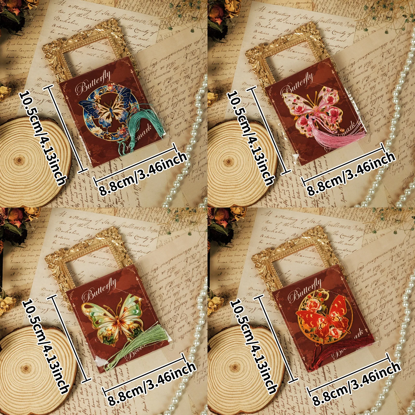 Book Page Clip Colorful Butterfly Painting Metal Bookmark Hollow Metal Book Reading Mark Stationery Gifts