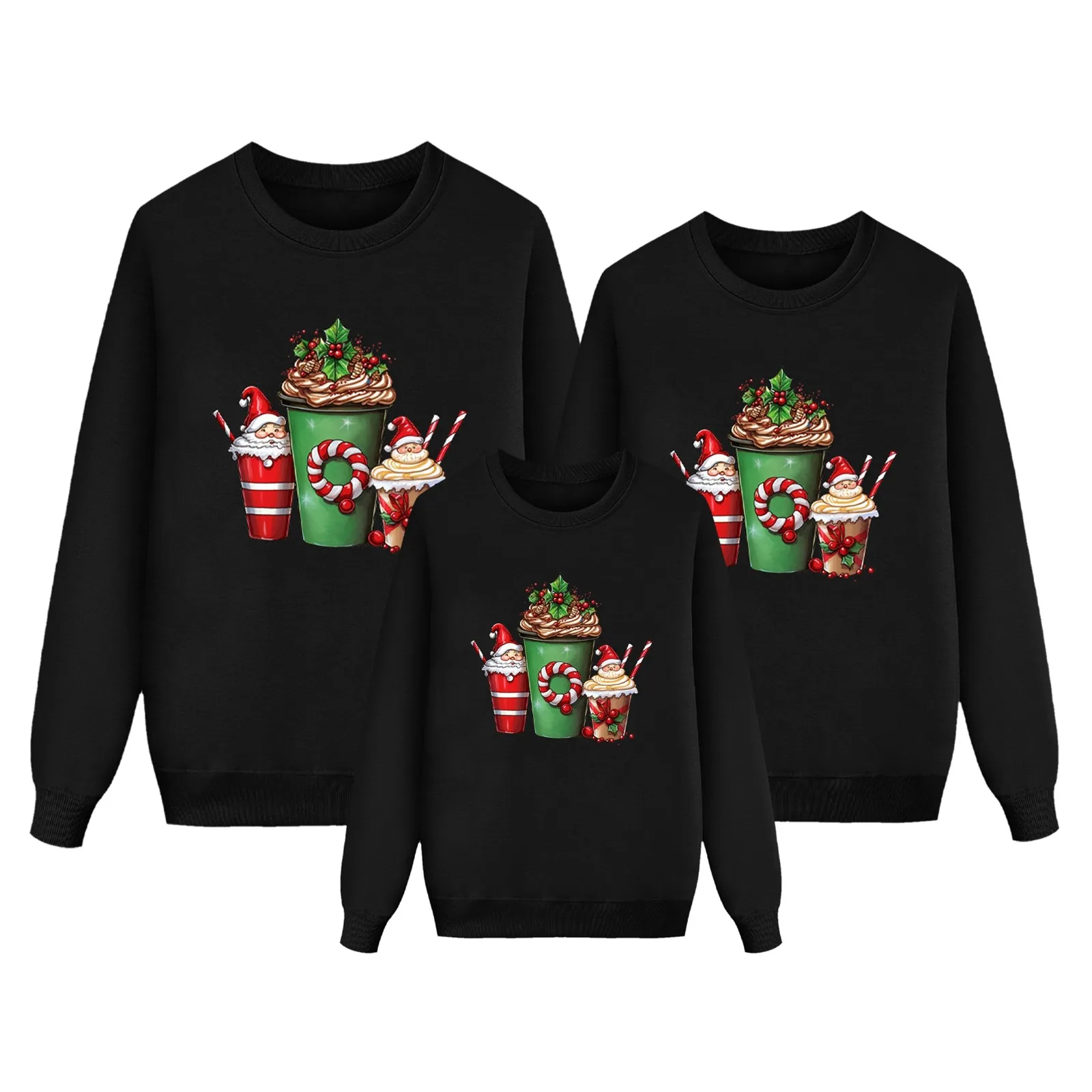 thumbnail image 5 of Pijamas navideños familiares, sudadera con capucha y manga larga con estampado, blusa, atuendo a juego para la familia para las vacaciones de Navidad, 5 of 5