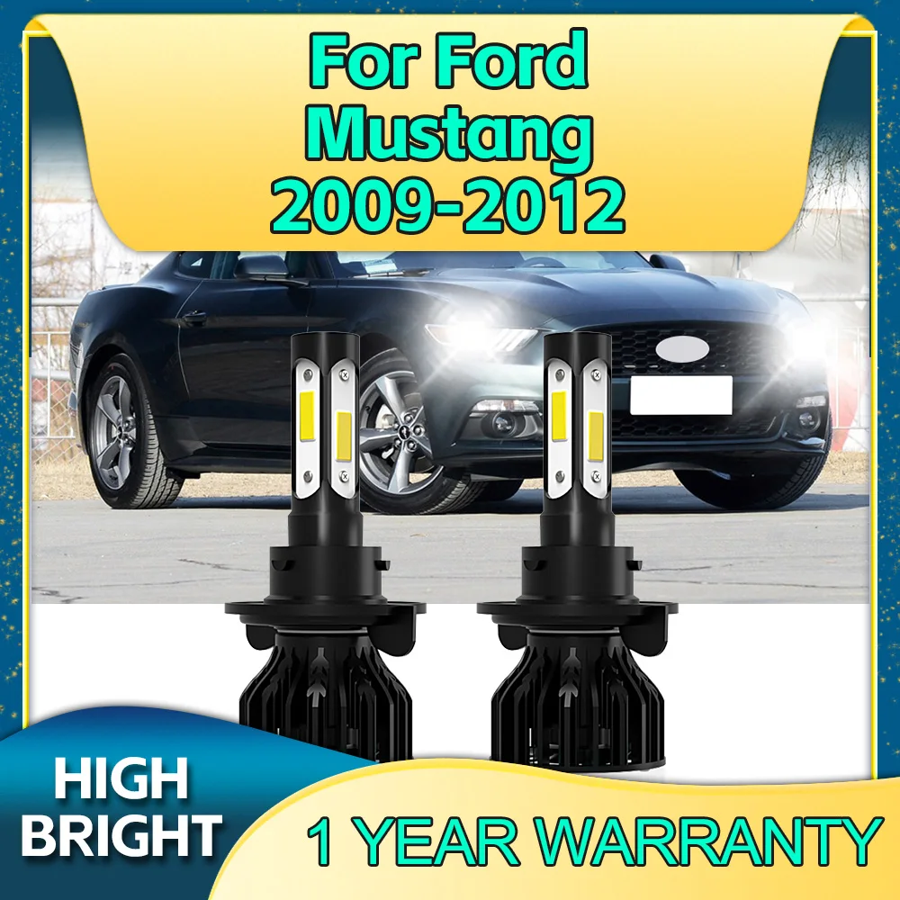 2pcs LED Headlight H13 Hi/Lo Beam Bulb 30000Lm All-in-One 6000K Cool White For Ford Mustang 2009 2010 2011 2012
