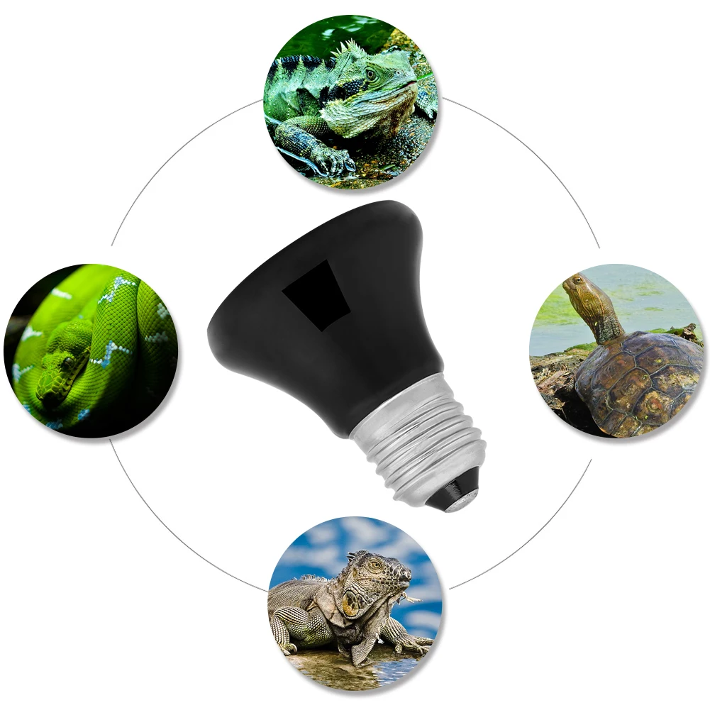 Reptile Heating Lamp Reptile Light Bulb Reptile Lamp Bulb Infrared Heater Lamp Reptile Heater Lamp 50-100W Infrared Ceramic Emitter Pet Reptile Light Bulb Heat Emitter Bulb