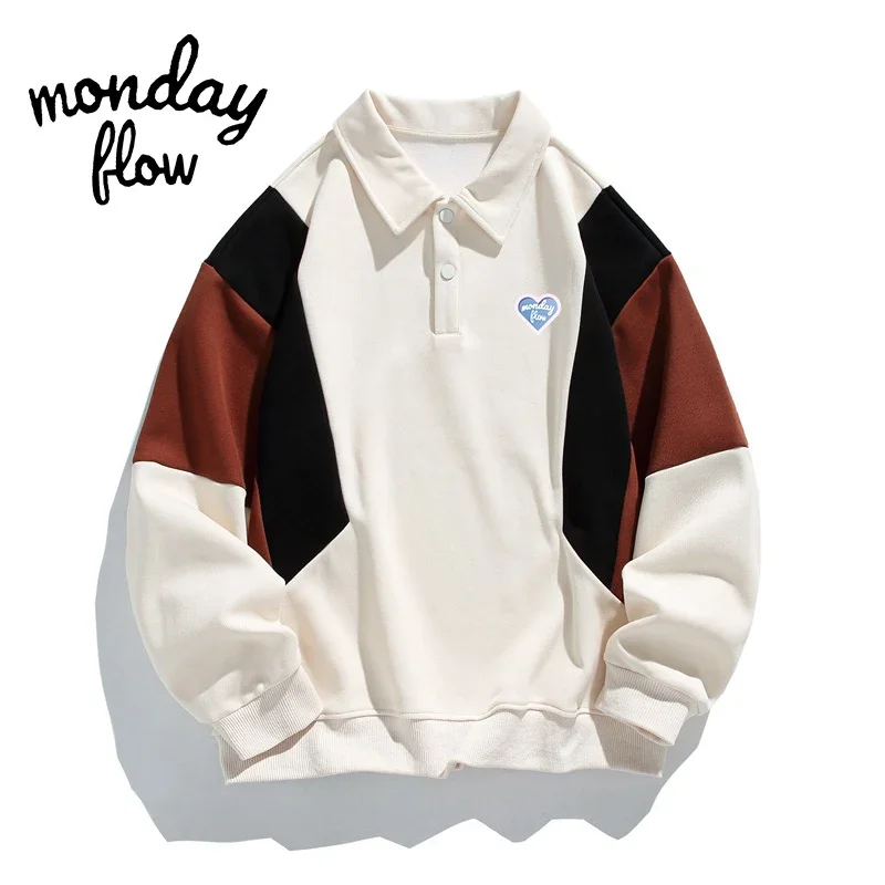 남성용 통기성 코튼 바텀 골프 스웨터, 야외 긴팔 폴로 넥 골프 상의, Monday Flow 용수철/가을, 신상 골프 의류